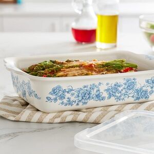 The Pioneer Woman White and Blue Floral Bakeware